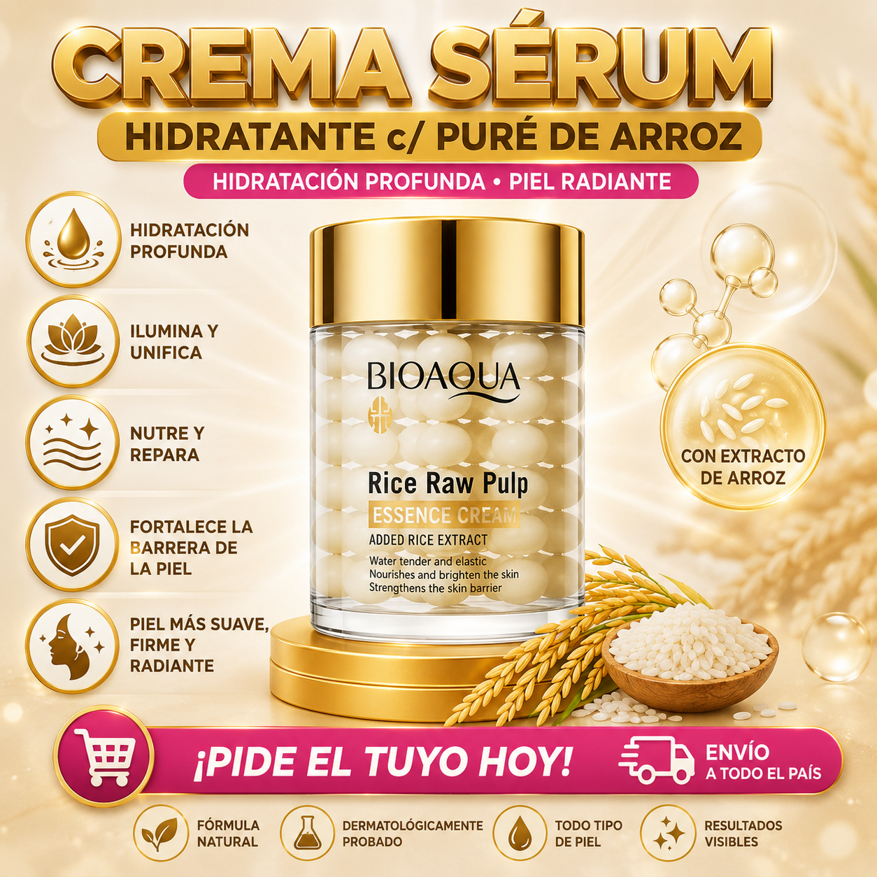 Crema Sérum Hidratante c/ Puré de Arroz